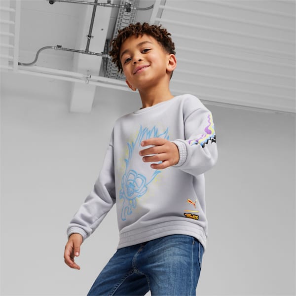 Cheap Urlfreeze Jordan Outlet x TROLLS Little Kids' Sweatshirt, Gray Fog, extralarge
